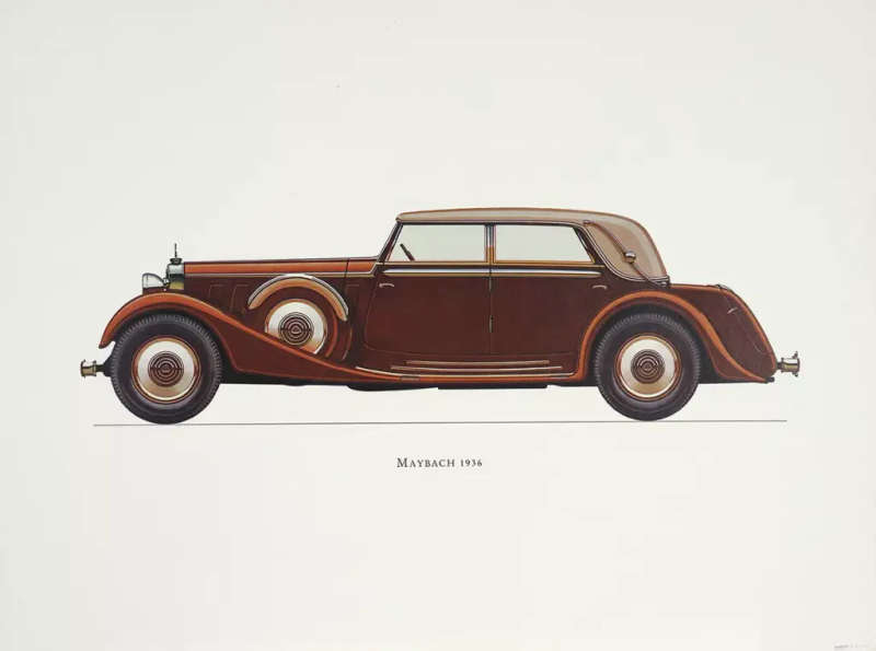 Vintage Cars Automobiles Philip Lawton Summer Lithograph Vintage Cars