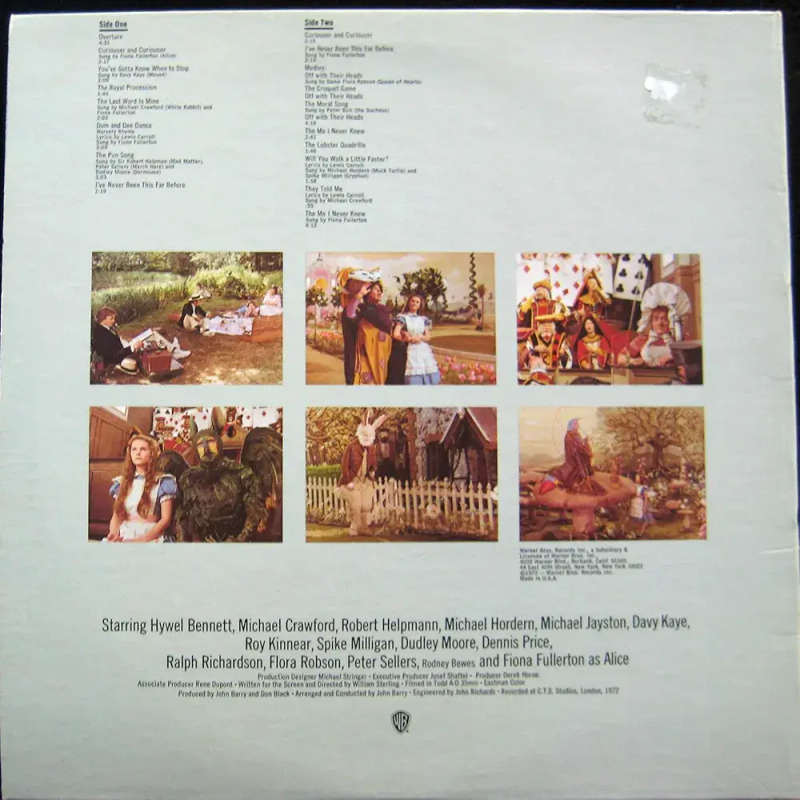 VINYL ALICE`S ADVENTURES IN WONDERLAND VG+ VINYL VG+