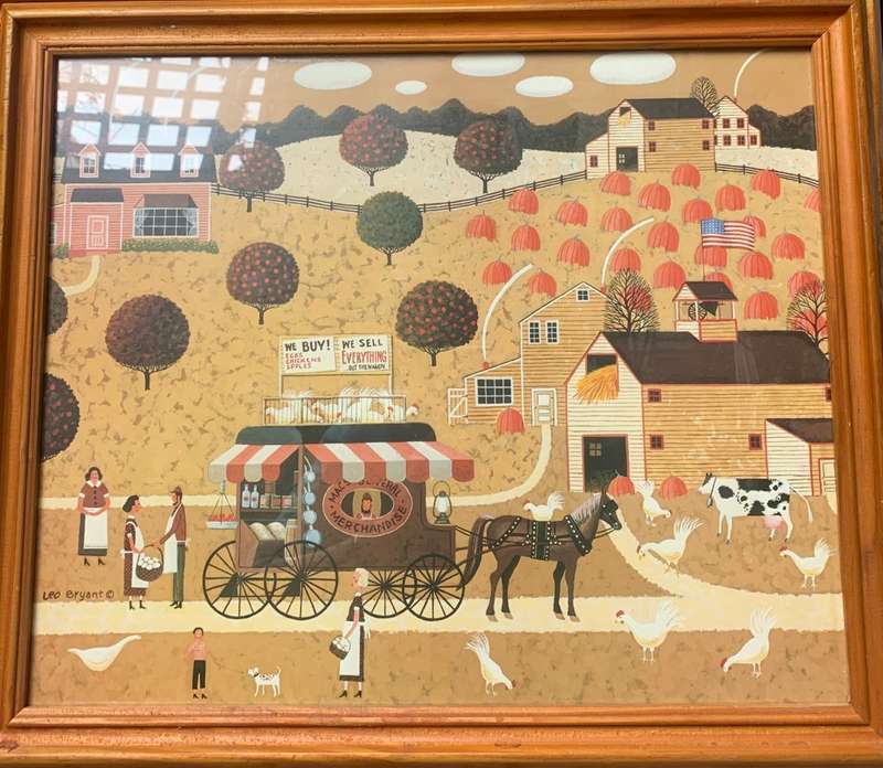 LEO BRYANT WE BUY WE SELL AMERICAN FOLK ART LITHO SIGNED IN PLATE