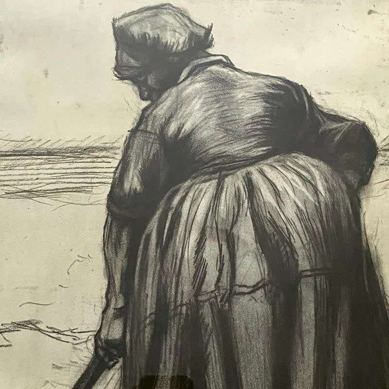 Peasant Woman Digging Vincent van Gogh Art Reproduction Print