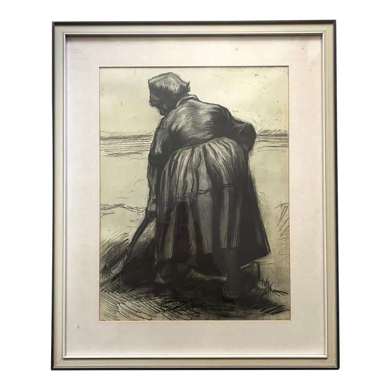 Peasant Woman Digging Vincent van Gogh Art Reproduction Print