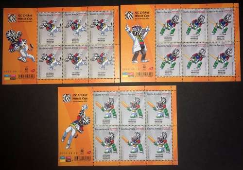 South Africa 2002 ICC Cricket World Cup full sheets x 6