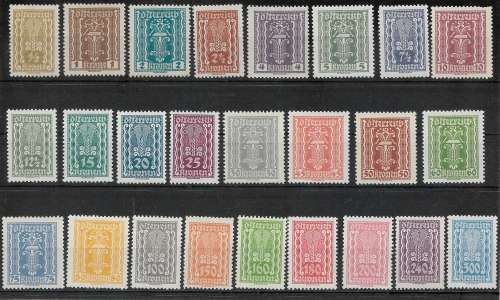 Austria 1922 MM & U part set