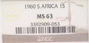 high graded NGC uncirculated silver 1960 1 shilling - R1 no reserve