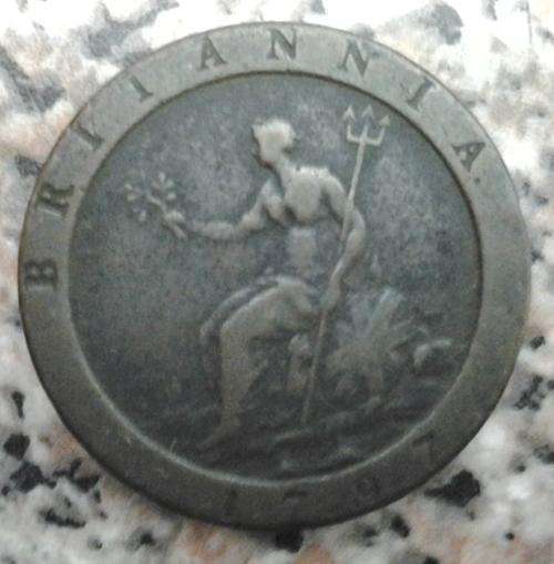 1797 Great Britain Large Copper Cartwheel Penny KM# 618 Rare @ R1 no reserve
