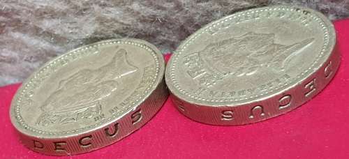 1993 ELIZABETH II - 1 POUND COIN and UPSIDE DOWN ERROR 1 POUND COIN @ R1 NO RESERVE