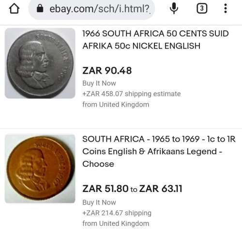 RARE 1966 SOUTH AFRICA NICKLE 50c - ENG & AFRIKAANS - 1 BID FOR BOTH COINS @ R1 NO RESERVE