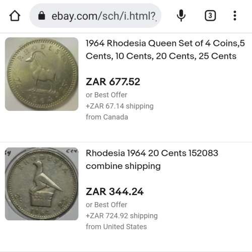 RARE HIGH GRADE 1964 RHODESIA 2 SHILLING / 20 CENTS - ELIZBETH II ERA -  @ R1 NO RESERVE