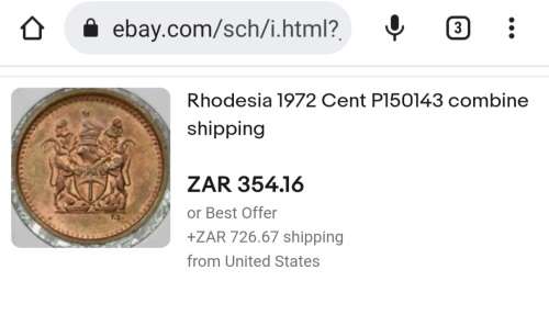 EXTREMELY RARE HIGH GRADE 1972 RHODESIA 1/2  CENT - ONLY 2 000 000 MINTED  @ R1 NO RESERVE
