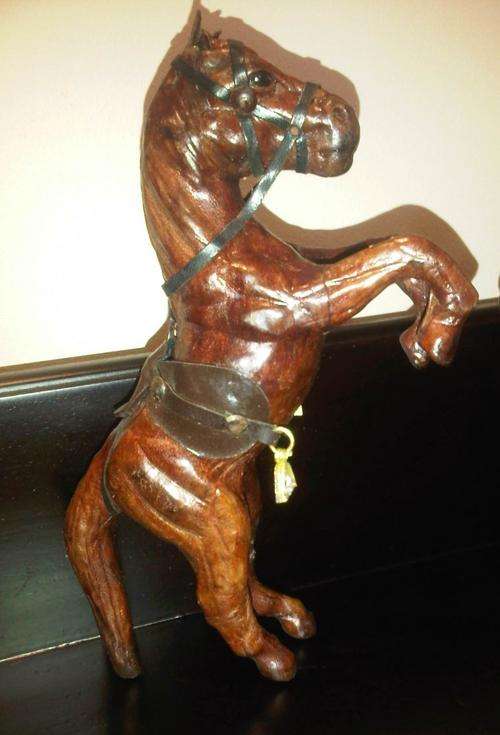 Genuine HANDMADE Leather horse from Kashmir. Ideal ornament or Christmas gift for horseloving person