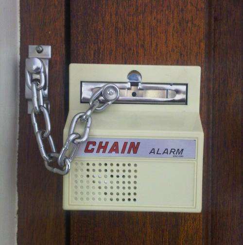 Door Chain Burglar Alarm. Easy to install. Scare off intruder while alerting you with loud alarm