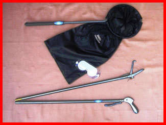 SNAKE Handling Set. 1.8m foldable Aluminium tong and snake bagger
