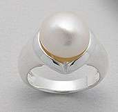 GORGEOUS REAL PEARL 925 SOLID SILVER RING SIZE 6