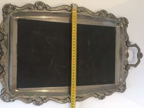 Vintage decorative tray with blackboard chalk