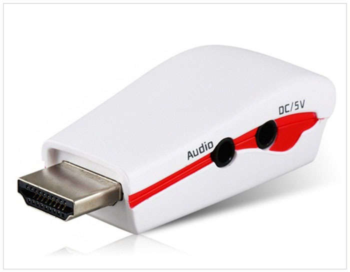 HDMI Male TO VGA Female  with Audio Out Adaptor Plug
