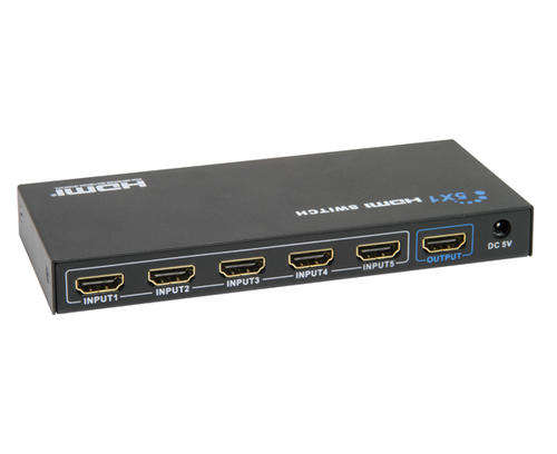 HDMI Selector 5 input, 1 output - with remote, supports 3D, 1080P V1.3