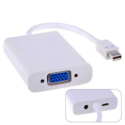 Mini DisplayPort to VGA with Audio Converter Adapter for Apple MacBook Air Pro PC Laptop