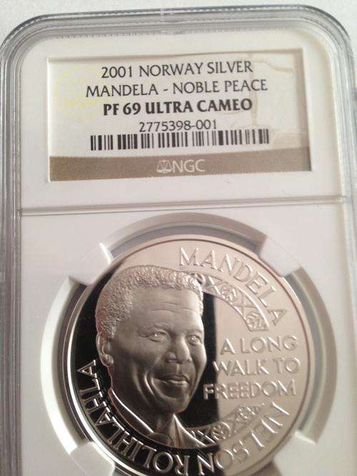 2001 NORWAY SILVER MANDELA PF 69