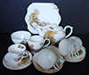 SHELLEY TEA SET "HEATHER 13419" 22 PIECE FINE BONE CHINA ENGLAND CIRCA 1940 - 1950 VINTAGE
