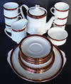 VINTAGE PARAGON 22 PIECE FINE BONE CHINA ENGLAND TEA SET "HOLYROOD"  WITH GILT TRIM