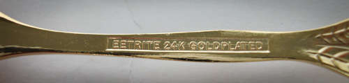 EETRITE 24 CARAT GOLD PLATED BOXED SUGAR SPOON 14CM