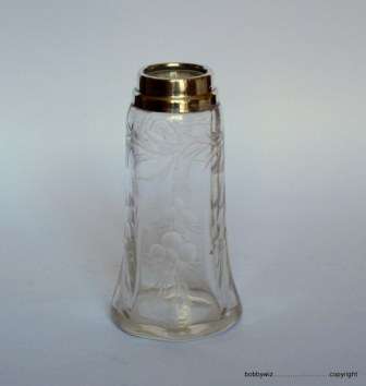 DESIRABLE ANTIQUE CUT GLASS SPECIMEN VASE WITH HALL-MARKED SILVER COLLAR, CHARLES MAY STAMPED 1900