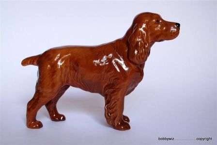 BESWICK WARE ENGLAND COCKERSPANIEL HORSEHOE PRIMULA CERAMIC DOG VINTAGE