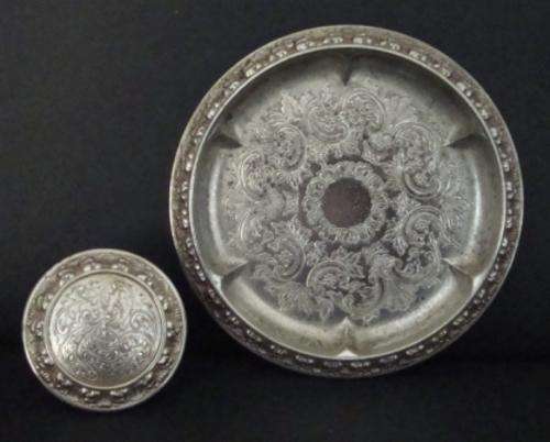 LANTHE MADE IN ENGLAND SILVER PLATED VINTAGE WINE BOTTLE COASTER AND STOPPER