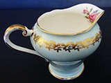 VINTAGE AYNSLEY BONE CHINA FOOTED CREAMER/MILK JUG WITH GOLD TRIM