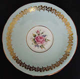 VINTAGE AYNSLEY BONE CHINA SAUCER WITH GOLD TRIM