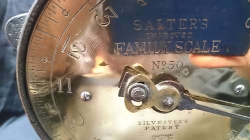 Salter No 50 Scale. Antique. Brass Dial. Great Patina.
