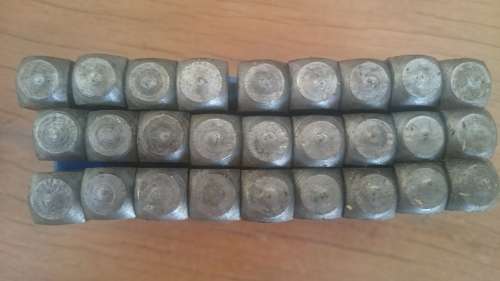 Marabu 8mm Letter Punch Set W.Germany Hardly used. 2.5 Kilograms weight.