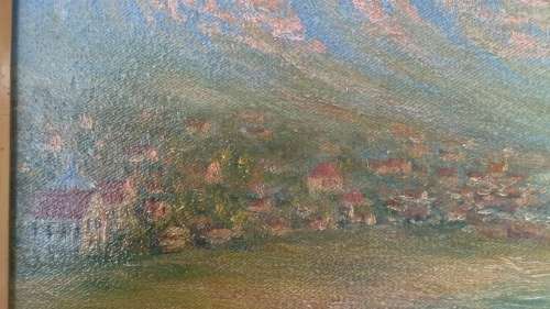 Twelve Apostals Cape Town Clifton from Bantry Bay Vintage Oil Historical