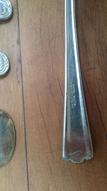 Nickel Silver Sheffield England Clam shaped Dessert Spoons + Sugar spoon