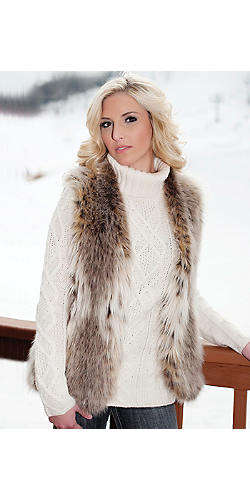 RUSSIAN STYLE  FAUX FUR CLASSY SLEEVELESS JACKET