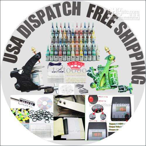 Complete 2 Gun Tattoo Artist Professional Kit with 54 Inks!