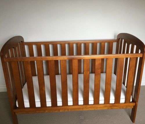 Dark Wooden Vintage Retro Baby Cot