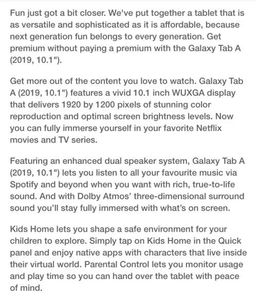 Samsung GALAXY TAB A 10.1 2019