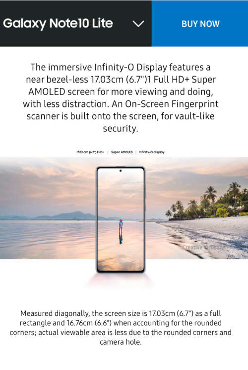 Galaxy NOTE 10 Lite - 128GBBrand New Mid Year Launch 2020