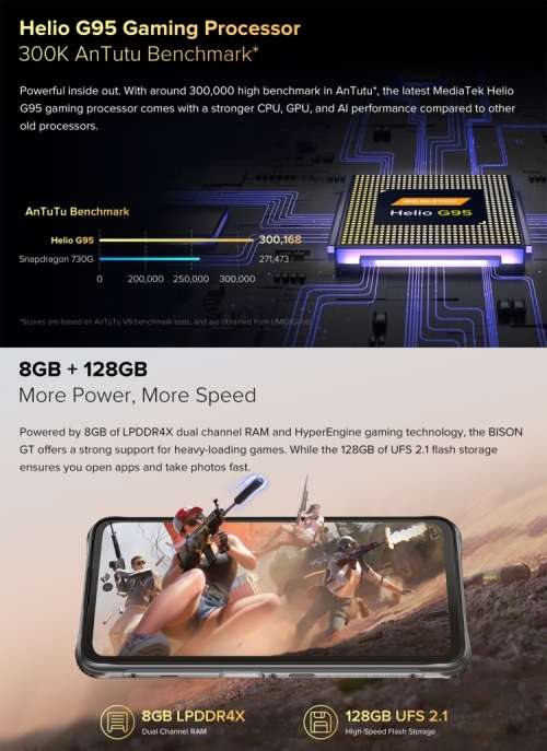 ORIGINAL UMIDIGI BISON GT | 8GB | 128GB - Local Original Stock Global ROM - Ultimate RUGGED Flagship