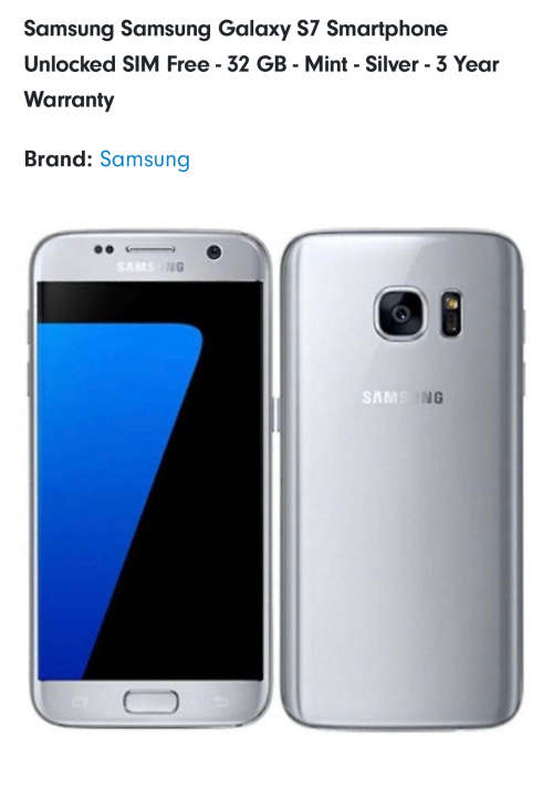 Samsung Galaxy S7 Silver. Pristine. Like New - Please only serious buyers.