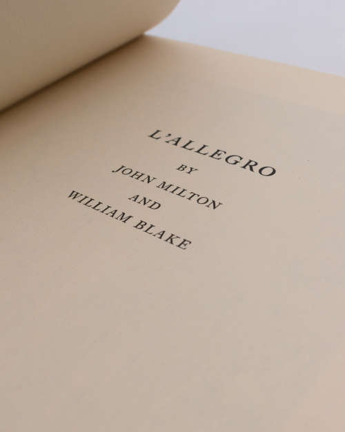 L`Allegro and Il Penseroso by MILTON, John.