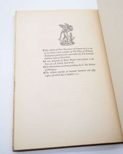 Coriolanus by William Shakespeare (Limited Edition - Illustrator C. Pal Molnar)