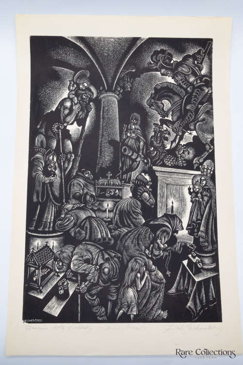 Folly of Adolatry - Signed Artist Proof (From in Praise of Folly) illustrated by Fritz Eichenberg