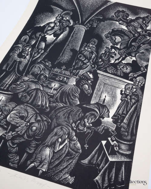 Folly of Adolatry - Signed Artist Proof (From in Praise of Folly) illustrated by Fritz Eichenberg