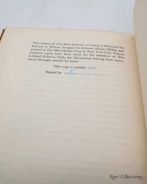 The Man Without a Country by Hale, Edward Everett (Signed Limited - Illustrator Edward A Wilson)