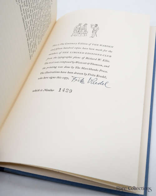 The Warden by Anthony Trollope - Limited Edition Signed by Illustrator Fritz Kredel