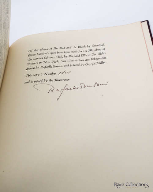The Red and the Black by Stendhal (AKA Marie-Henri Beyle) - Signed by Illustrator Rafaello Busoni