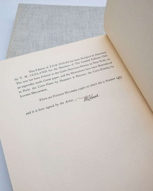 The History of Tom Jones, a Foundling by Henry Fielding (Signed by Illustrator TM Cleland)