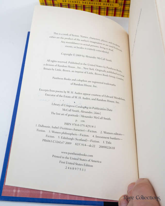 The Lost Art of Gratitude by Alexander McCall Smith (An Isabel Dalhousie Novel) - Signed Copy